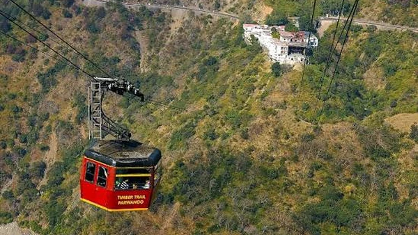 Cable car over the Kaushalya valley at Timber Trail, Parwanoo — a day trip from Hotel The Black Gold Chandigarh